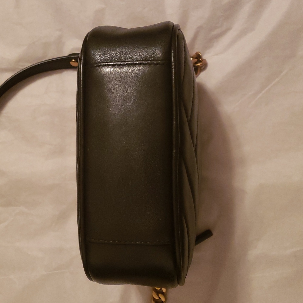 Tory Burch Leather Crossbody "Kira" Chevron Quilted Small Camera Bag, Black - Picture 6 of 13